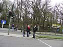 Warten am Fussgaengerueberweg Wannsee Kopie