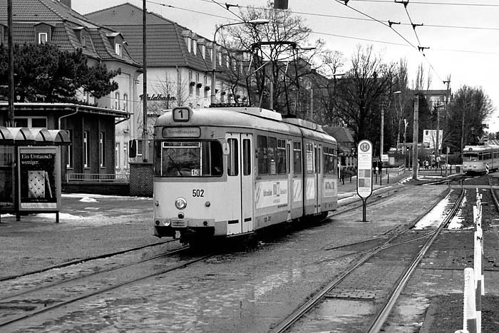 Tram in Gotha, Einstellebenen geloeschtSW Kopie
